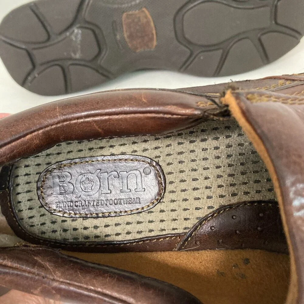 Born Blast II Slip On Leather‎ Loafers Mens Size 10 M Mahogany Brown M6663 Shoes